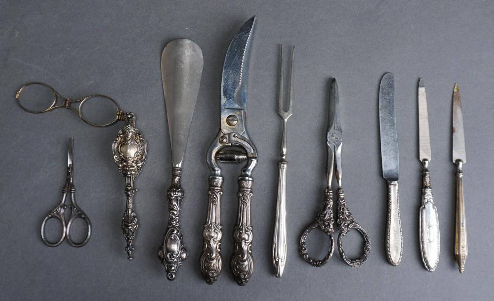 Appraisal: EIGHT ASSORTED AMERICAN AND ENGLISH STERLING SILVER HANDLED KITCHEN AND