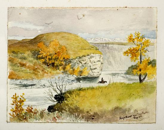 Appraisal: NEEDHAM Harry C Album of watercolors and pen-and-ink sketches including