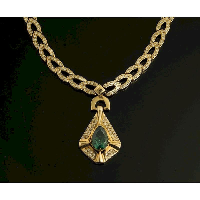 Appraisal: Teal Topaz k Gold Necklace Irradiated teal topaz k gold