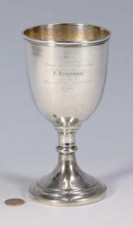 Appraisal: TN Agricultural Coin Silver Goblet Tennessee coin silver agricultural presentation