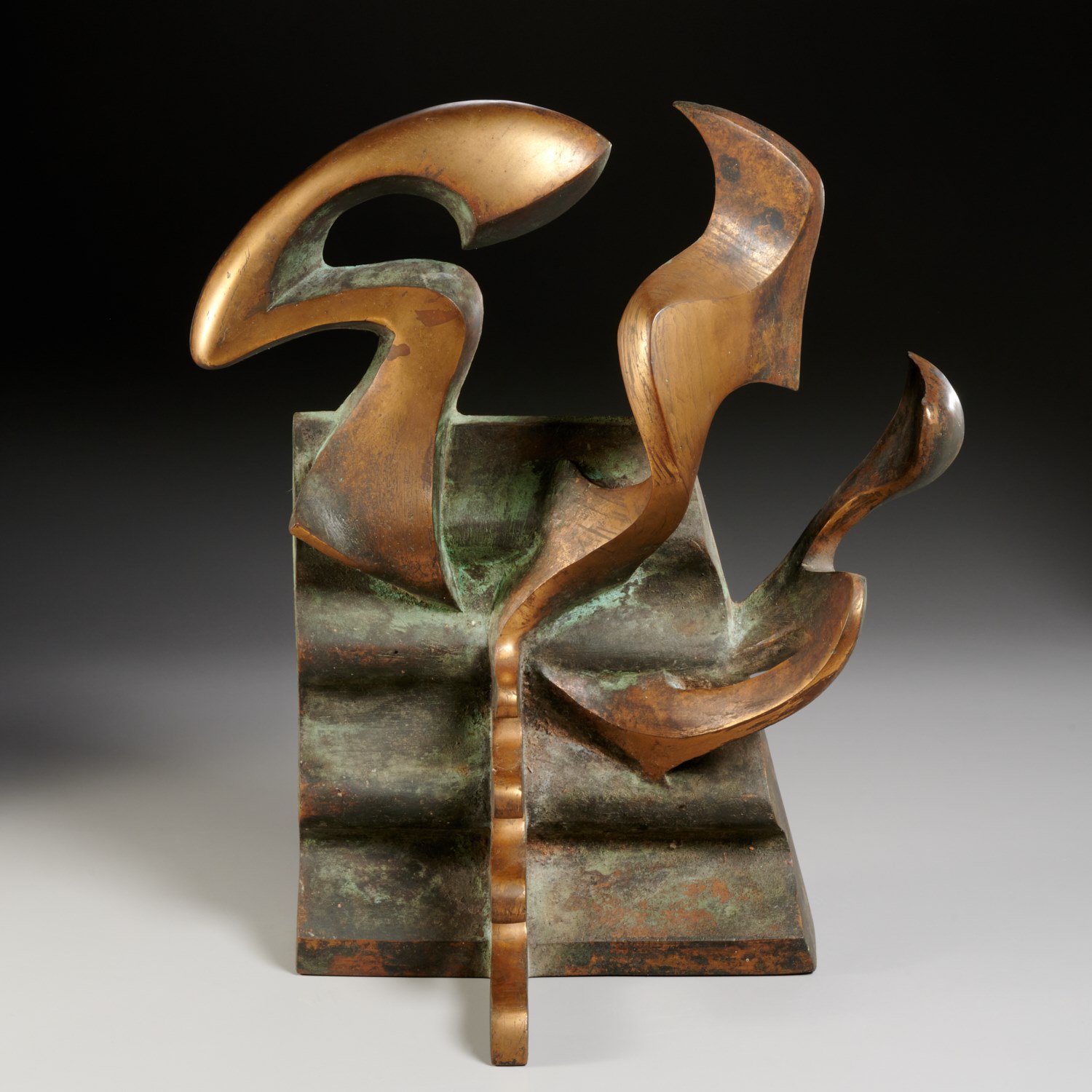 Appraisal: LESLIE THORNTON BRONZE SCULPTURE Leslie Thornton British - Seascape stamp