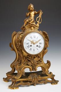 Appraisal: French Bronze Louis XVI Style Cartel Mantle Clock th c