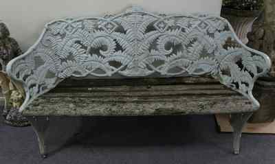 Appraisal: A Coalbrookdale iron seat of fern pattern cm wide