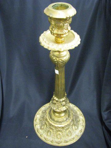 Appraisal: Large Brass Candlestick floral column decor