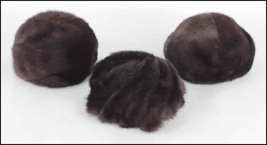 Appraisal: THREE MINK HATS Condition No Specific Condition Recorded - Sold