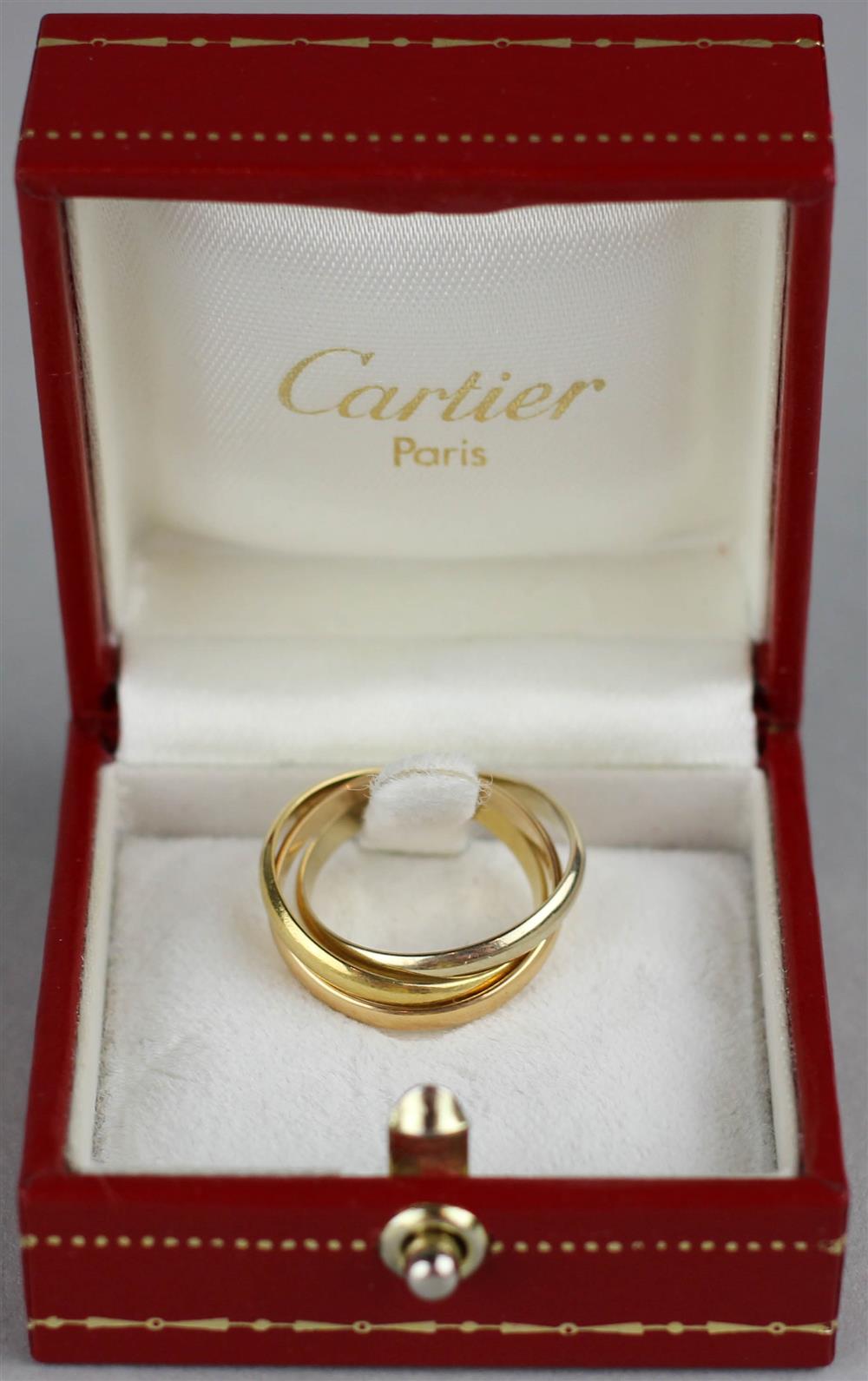 Appraisal: CARTIER TRI COLOR TRINITY ROLLING RING sealed Cartier and with