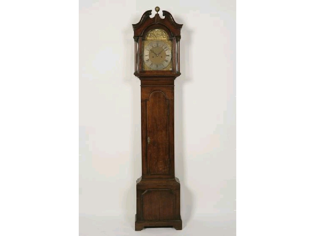 Appraisal: A GEORGE III OAK LONGCASE CLOCK the brass dial with