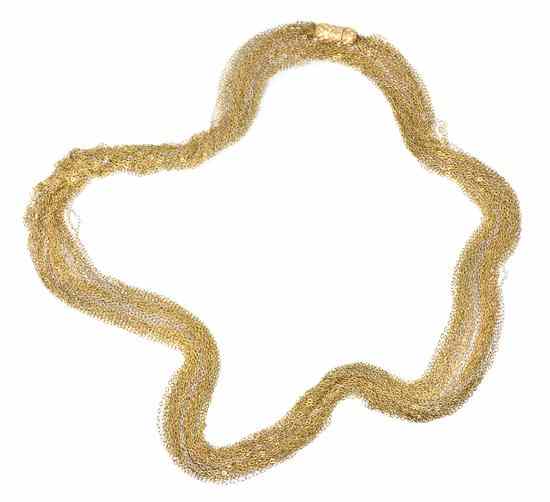 Appraisal: A Karat Gold Multi Chain Necklace consisting of numerous yellow