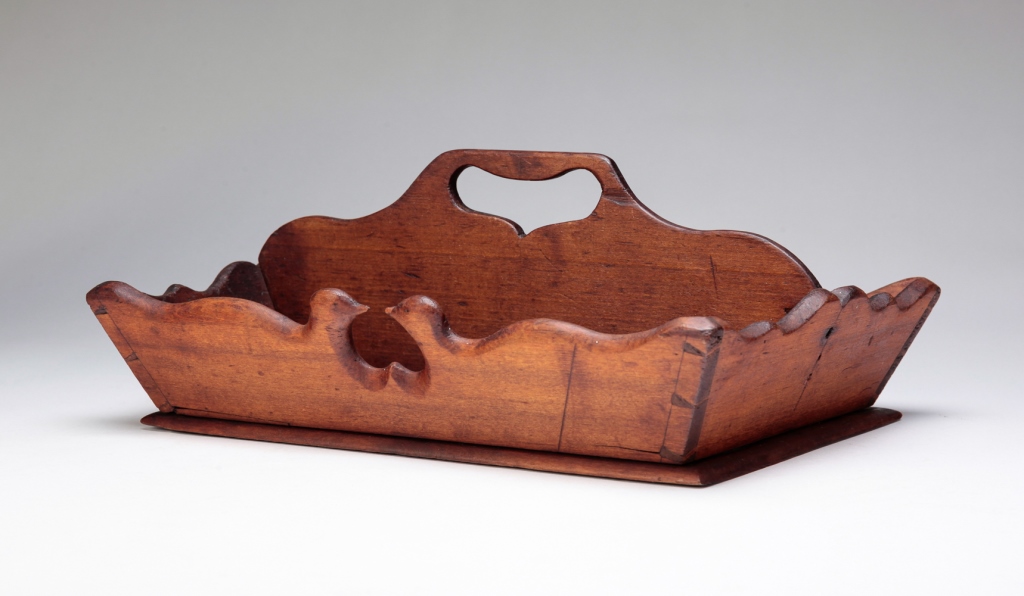 Appraisal: AMERICAN CUTLERY TRAY Nineteenth century pine Dovetailed with canted sides