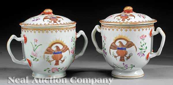 Appraisal: A Pair of Chinese Export Porcelain American Market Covered Bowls