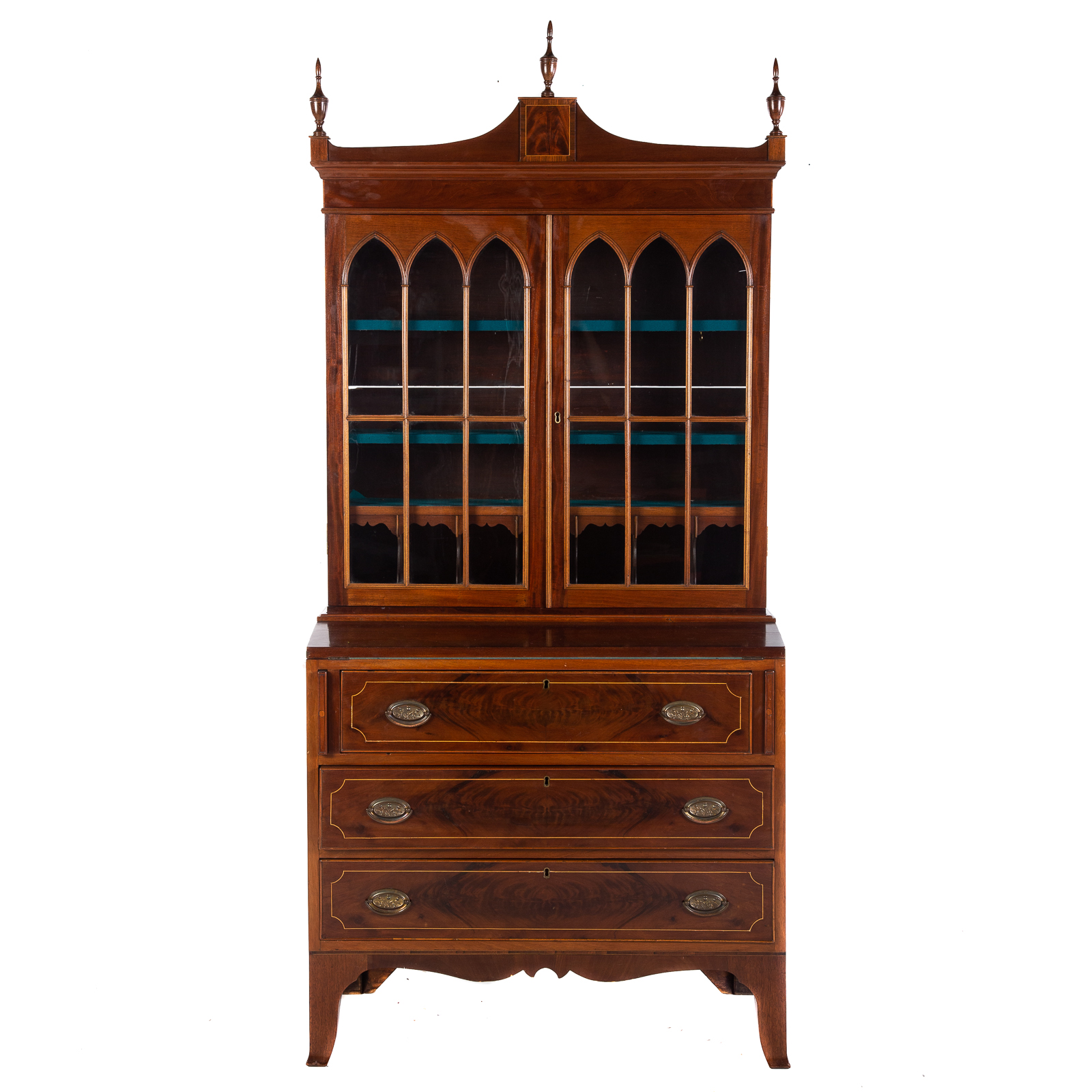 Appraisal: FEDERAL MAHOGANY SECRETARY DESK New England circa - Upper case