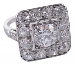 Appraisal: Vintage Platinum Diamond Ring center old European cut diamond estimated