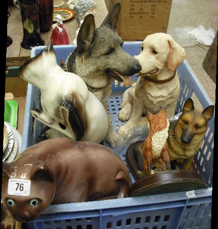 Appraisal: A Collection of Various large models of Cats Dogs Fox