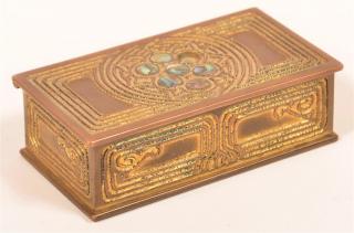 Appraisal: Tiffany Studios NY Art Nouveau Stamp Box Tiffany Studios NY