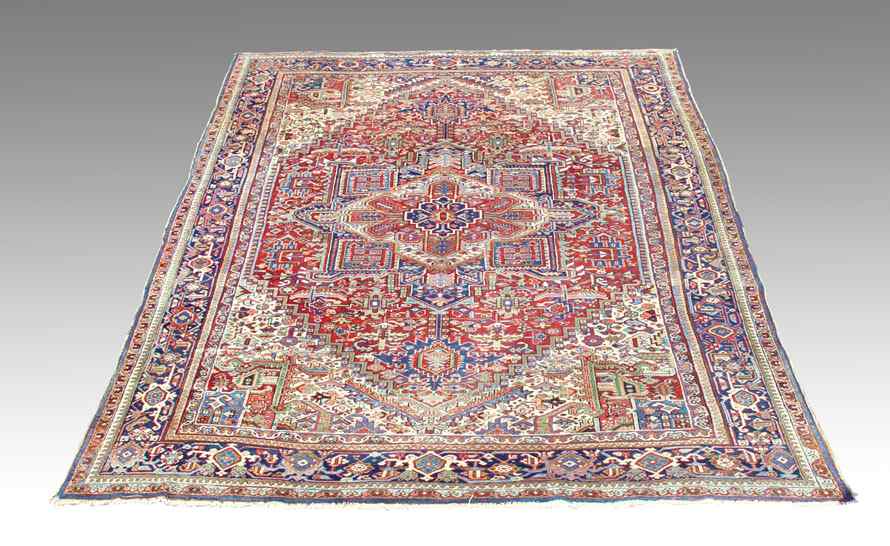 Appraisal: ' x ' SEMI ANTIQUE HERIZ CARPET Circa Approx '