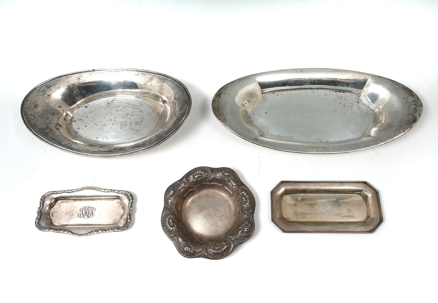 Appraisal: PC STERLING SILVER BOWLS TRINKET TRAYS Approx Troy ounces Comprising