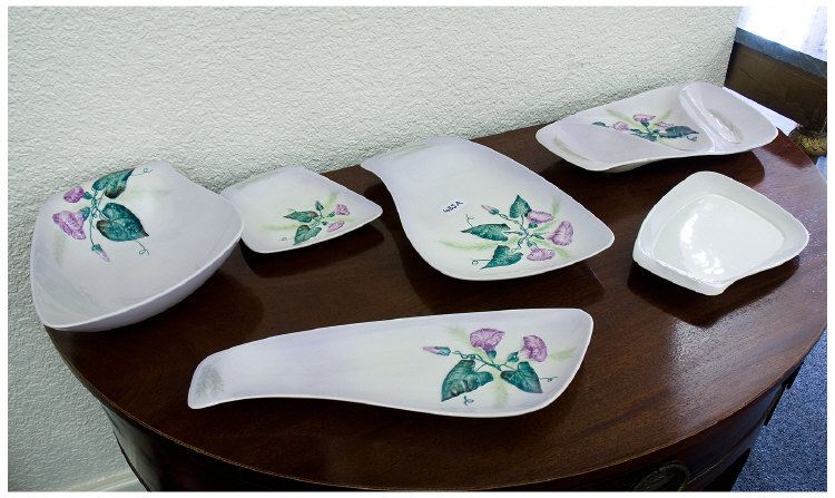 Appraisal: Carlton Ware Purple Conovulus pattern on Lilac Ground comprising dishes