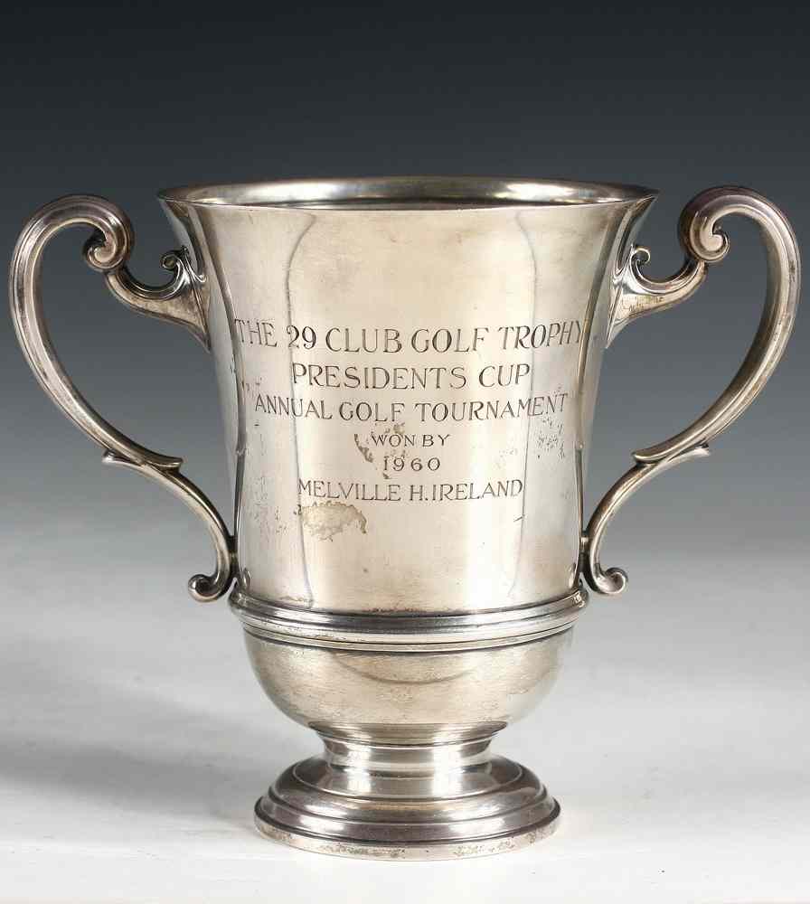 Appraisal: STERLING TROPHY - Tiffany Sterling Silver Golf Trophy engraved 'The