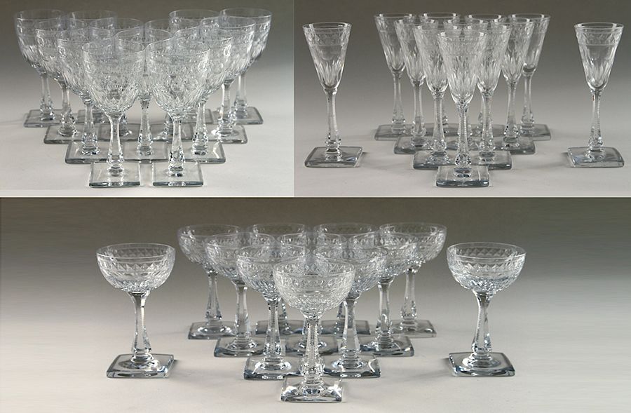 Appraisal: THIRTY SEVEN PIECE HAWKES CUT CRYSTAL STEMWARE Thirty seven pieces