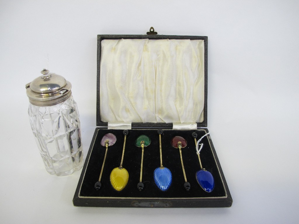 Appraisal: A lot comprising a cased set of six silver gilt