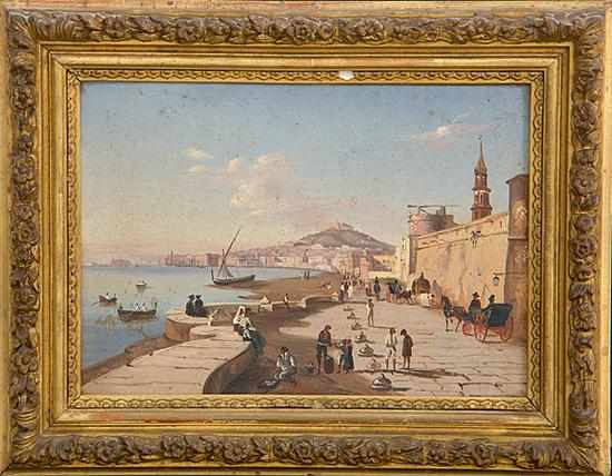 Appraisal: Neapolitan school th century VIEW OF NAPLES oil on board