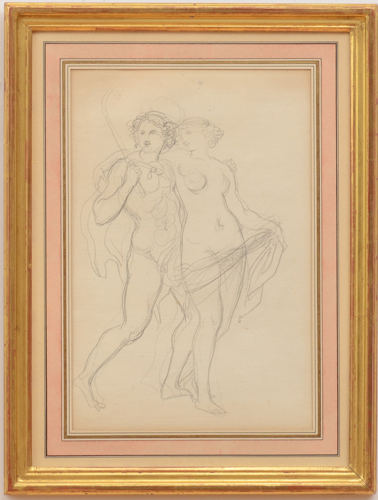 Appraisal: EUG NE DEVERIA - THE COUPLE Pencil on Zoonig Honig