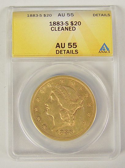 Appraisal: -S Liberty Gold Coin ANACS certified and graded AU details