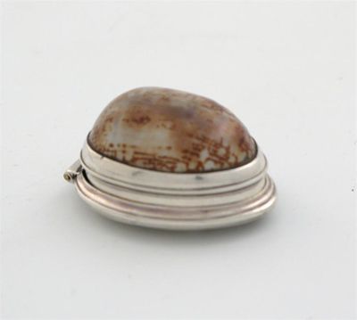 Appraisal: A very small George II mounted natural shell snuff box