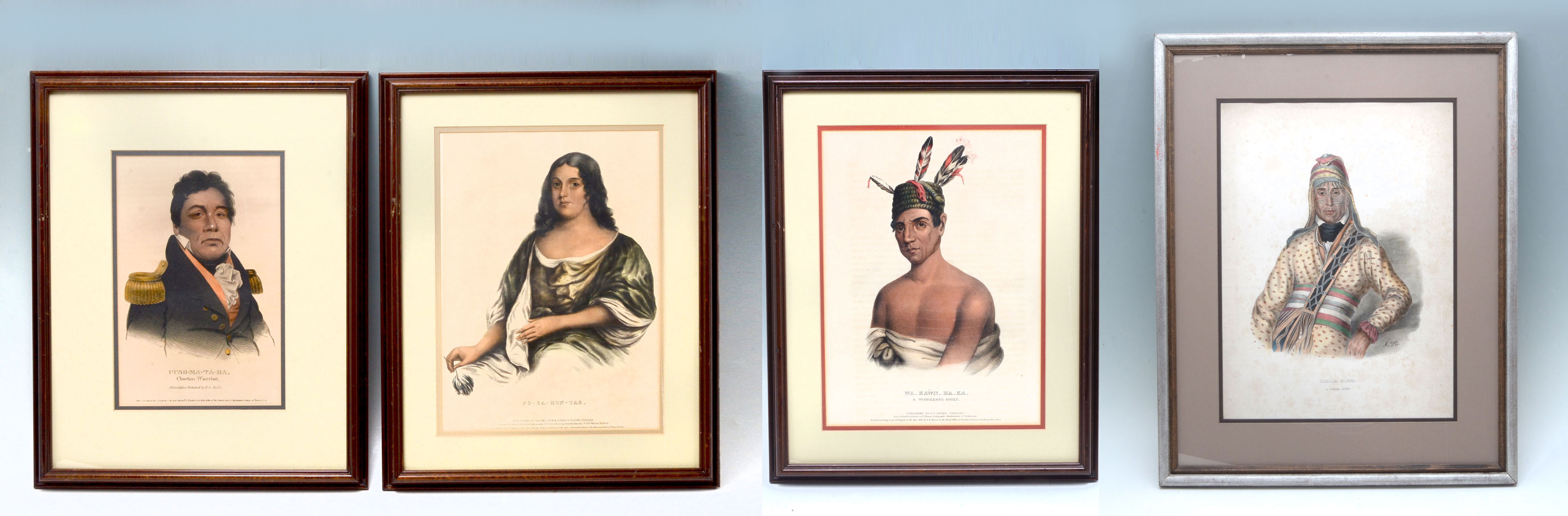 Appraisal: PC NATIVE AMERICAN INDIAN PRINT LOT ''Yoholo-Micco'' A Creek Chief