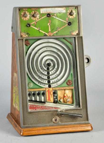 Appraisal: Miniature Baseball World Champion Arcade Game Description Working Beautiful original