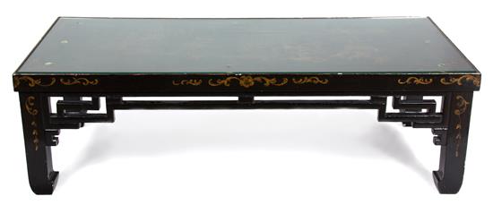 Appraisal: Sale Lot A Black and Gilt Lacquered Low Table th