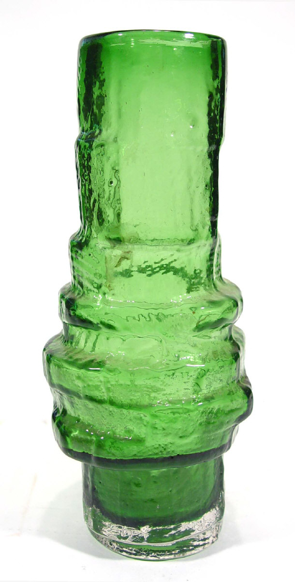 Appraisal: Whitefriars green banded glass vase cm high