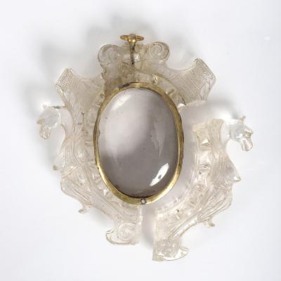 Appraisal: A carved rock crystal frame possibly for a reliquary cm