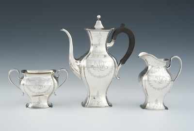 Appraisal: An Antique Sterling Silver Coffee Set by Whiting dated Consisting