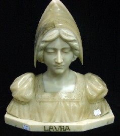 Appraisal: A Victorian bust in marble and alabaster together with a