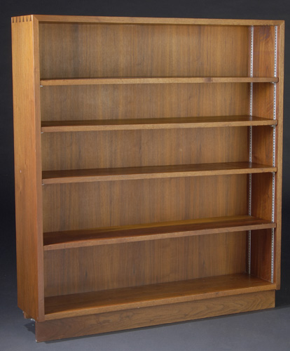 Appraisal: GEORGE NAKASHIMA Walnut open bookcase of dovetailed construction with four