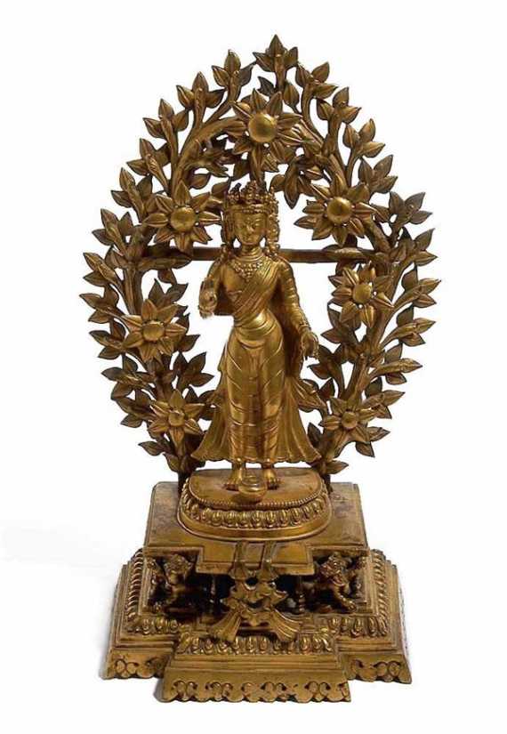 Appraisal: GILT BRONZE FIGURE OF D PANKARA-BUDDHA The back of the