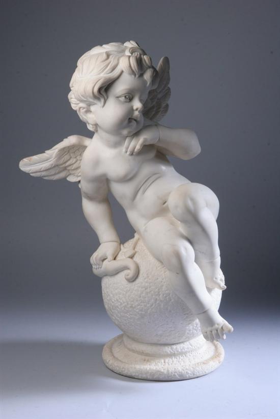 Appraisal: ITALIAN CARRARA MARBLE FIGURE OF A PUTTO th century Seated