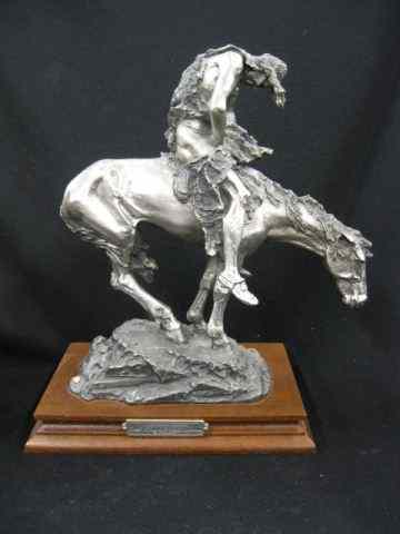 Appraisal: Chilmark Pewter Statue of an Indianon horseback ''End of the