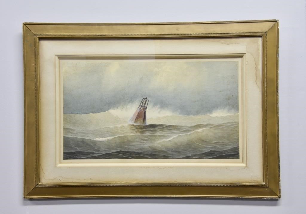 Appraisal: George Emerick Essig American - large watercolor of a buoy