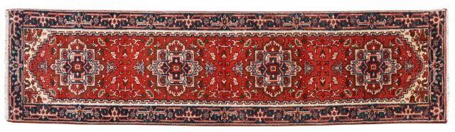 Appraisal: Hand-tied Persian Serapi runner approx ' l ' w