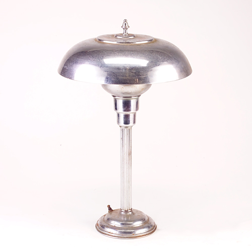 Appraisal: Deco-style chrome table lamp Wear and scratches Unmarked