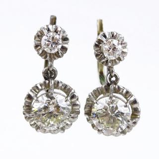 Appraisal: Pair of Vintage Approx Carat Total Weight Round Brilliant Cut