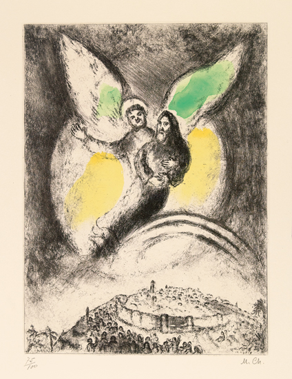 Appraisal: MARC CHAGALL L' ternel aura piti de Jacob Etching and