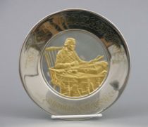 Appraisal: Official Bicentennial Commemorative Plate Solid sterling inlaid and electroplated with