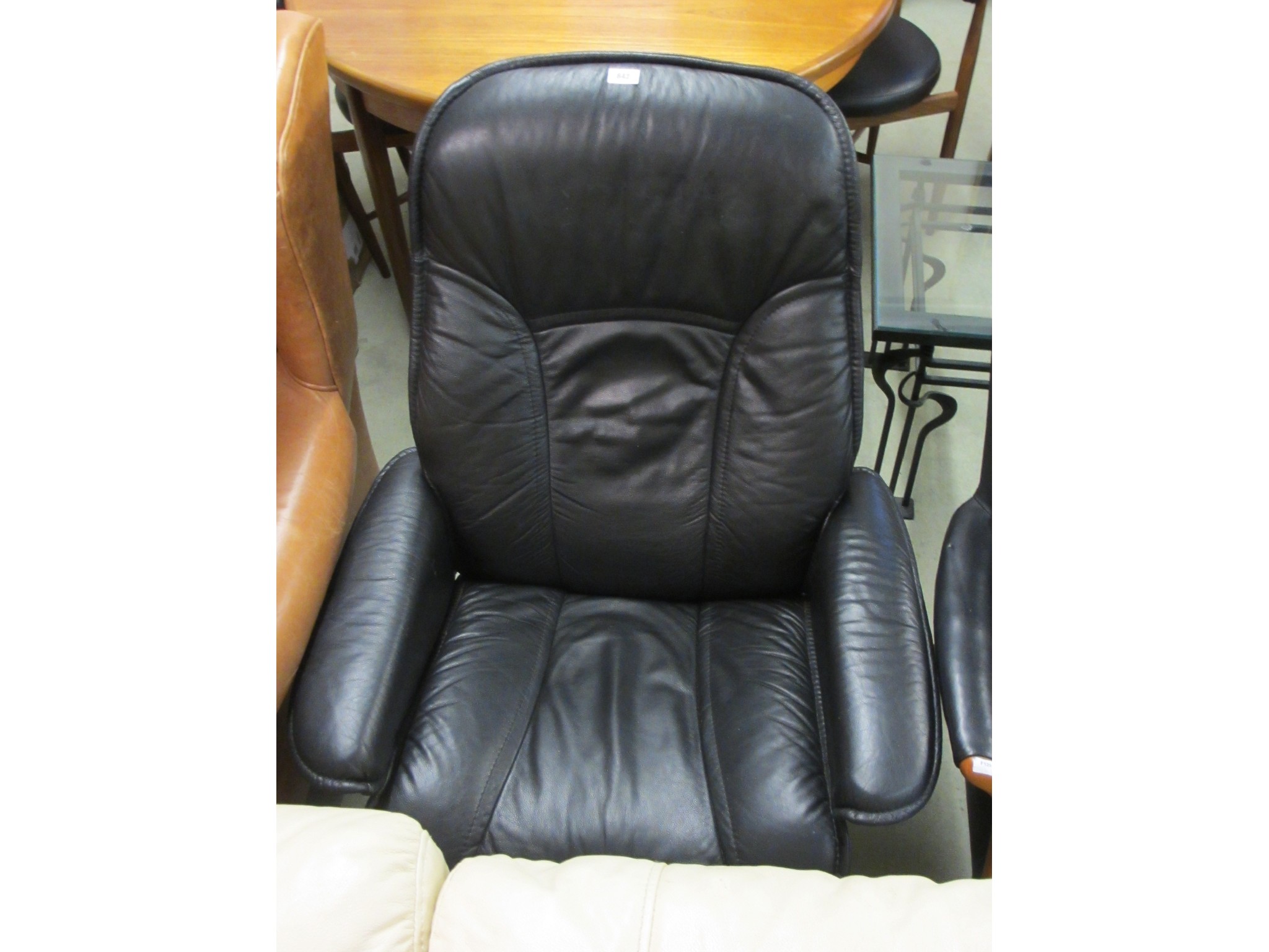 Appraisal: Leather swivel chair