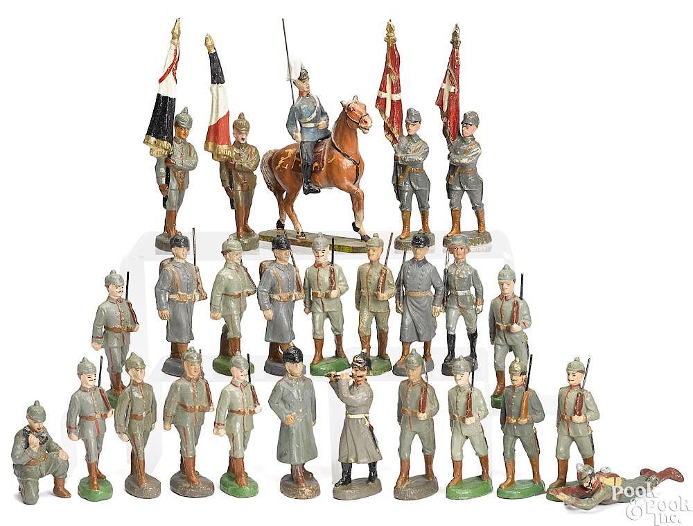 Appraisal: Elastolin large scale painted composition soldiers Elastolin large-scale painted composition