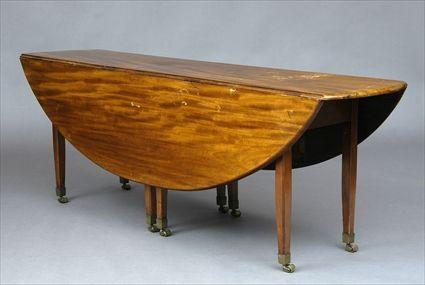 Appraisal: GEORGE III MAHOGANY DROP-LEAF WAKE TABLE Of long hunt form