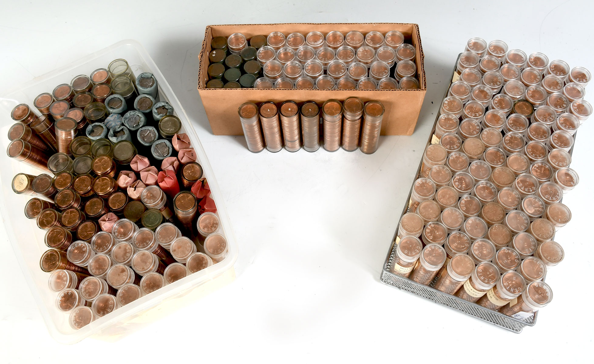 Appraisal: PENNY ROLLS NICKEL ROLLS Mostly in plastic rolls some nickels