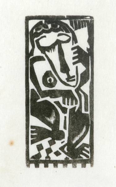 Appraisal: Max Weber Polish - Untitled Seated Figure Woodcut on Japanese